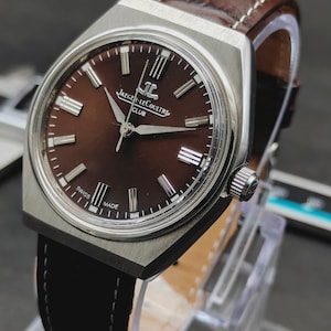 Vintage Jaeger Le-Coultre Club Men's Wrist Watch-Swiss Made Watch Brown Watch