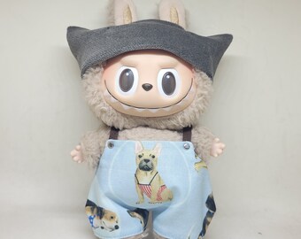 Labubu Macaron Outfit : "Cute Dog Set" (Overall and Hat)