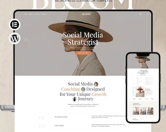 Bloom Social Media WordPress Theme – Elementor Website Template for Coaches, Creators & Agencies