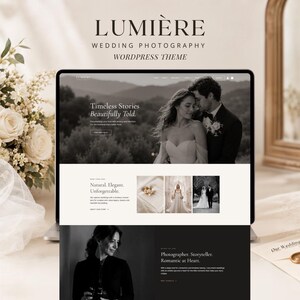 Lumiere Wedding Photography WordPress Theme Elementor Website Template for Photography Portfolio