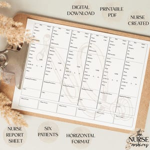 6 Patient RN Nurse Med Surg Report Sheet Handoff SBAR Brain Printable PDF