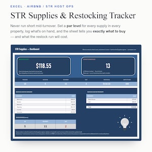 STR Supplies Nachschub-Tracker, Airbnb Inventar-Tabelle (Digitaler Download)