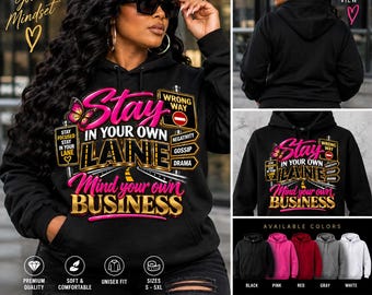Stay In Your Own Lane Hoodie | Retro Neon Sign Graphic Hooded Sweatshirt