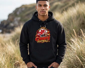 Flaming Chiefs Football Hoodie | Kansas City Inspired Team Logo