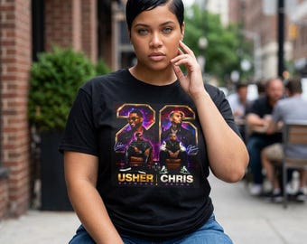 Usher and Chris graphic tee | 90s R&B poster style t-shirt