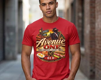 Avenue One Deli Logo Tee | Retro Breakfast Jazz Diner Design