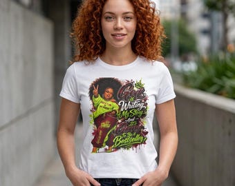 God Is Writing My Story Tee | Afro Girl Crown Graphic, Urban Gospel Typography