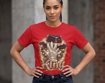 Glitter King Glove and Fedora T-Shirt | Rhinestone Sparkle Tee