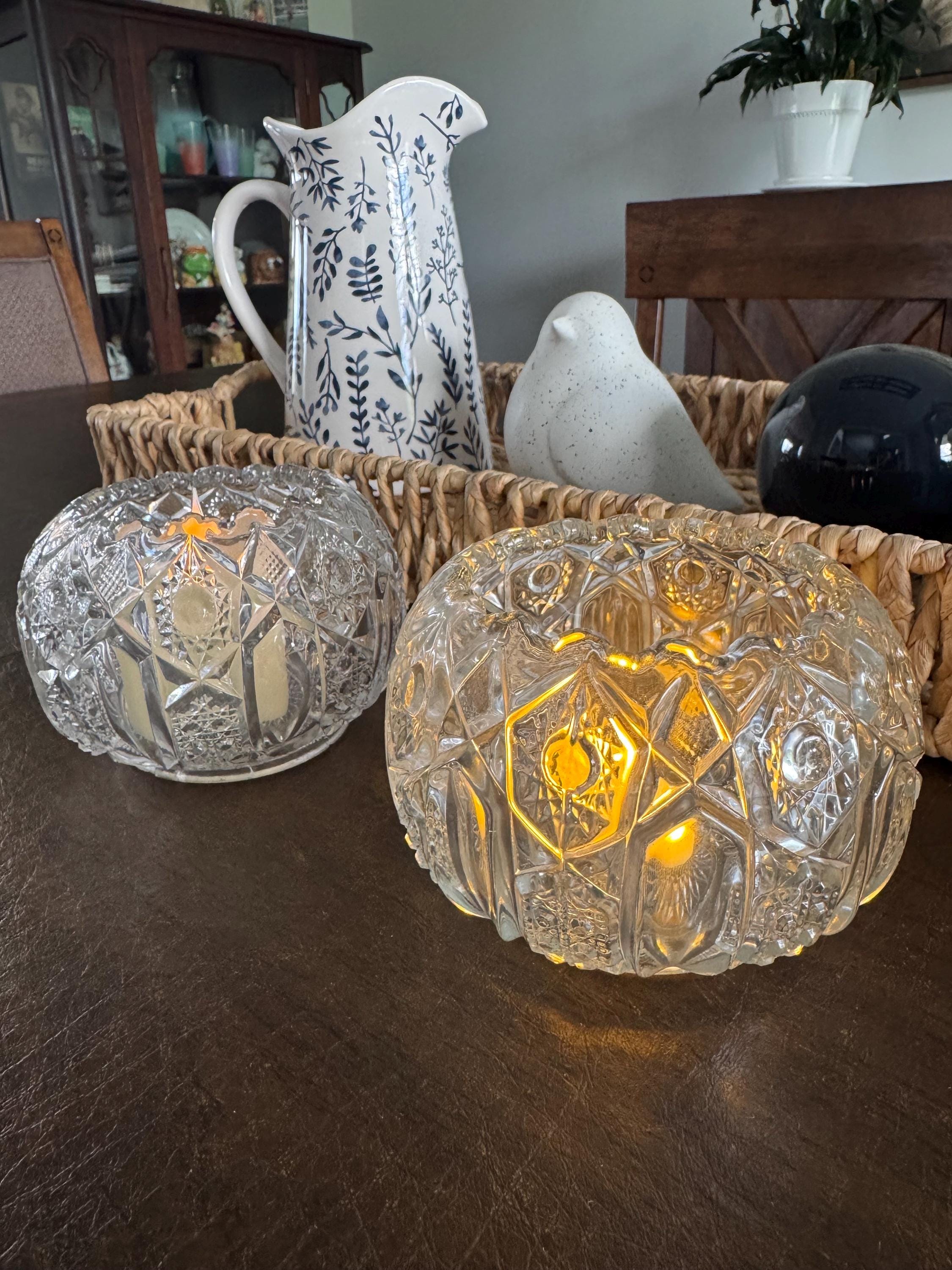 Antique Glass Rose Bowl - Etsy