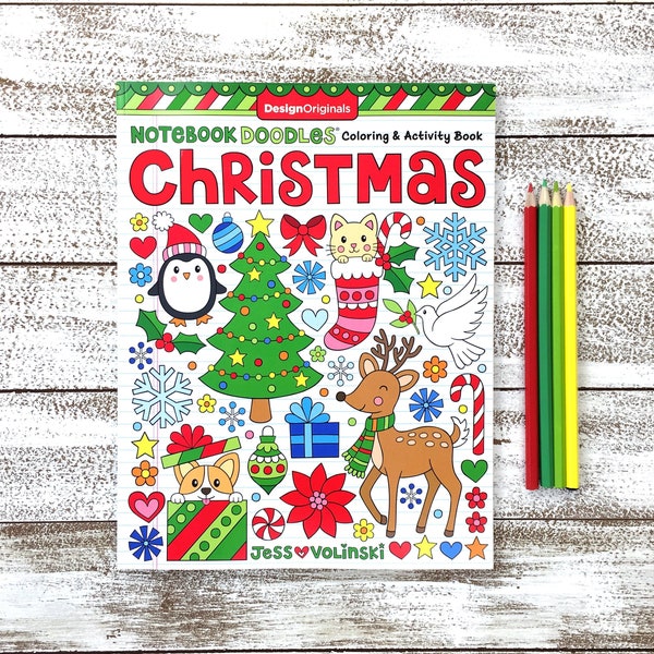 CHRISTMAS Coloring Book • Notebook Doodles by Jess Volinski • Coloring for Kids Children Tweens Adult • Holiday Gift • Stocking Stuffer