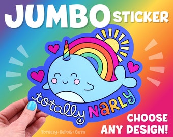 JUMBO STICKER Vinyl Sticker • Weerbestendig Enorme XL Schattige Giant Car Decal, Punny, Water Fles, Boot Sticker, Muur Sticker