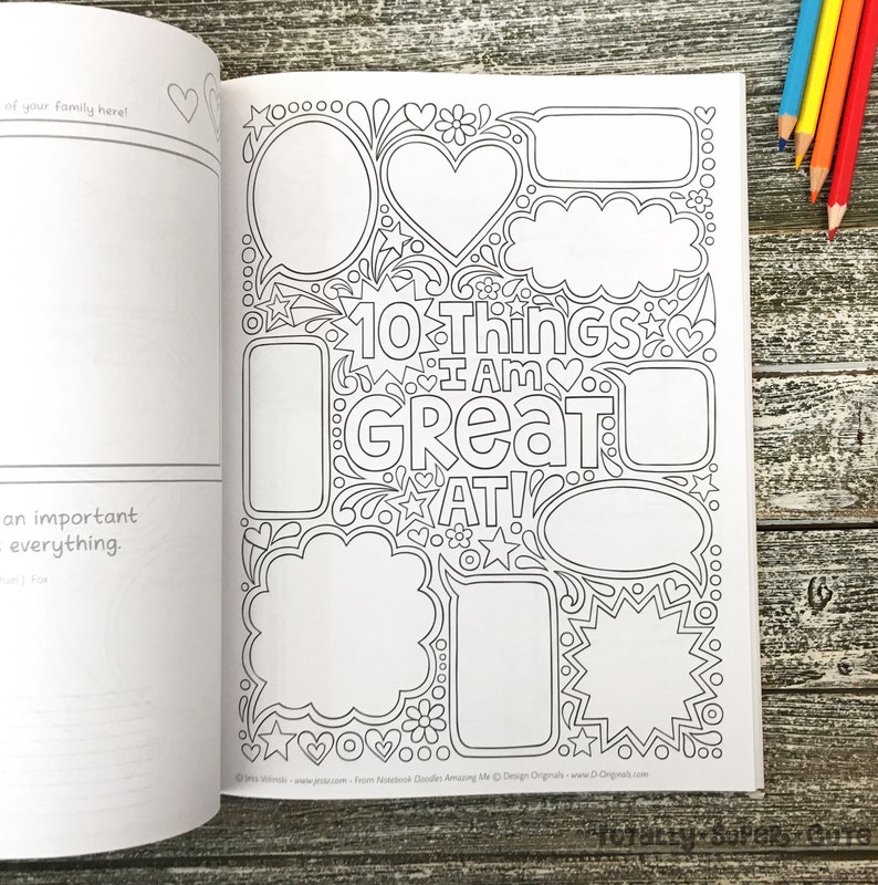 AMAZING ME Coloring Journal Notebook Doodles by Jess Volinski Coloring for Kids Children Tweens Adult Animals Relaxing Activity image 3