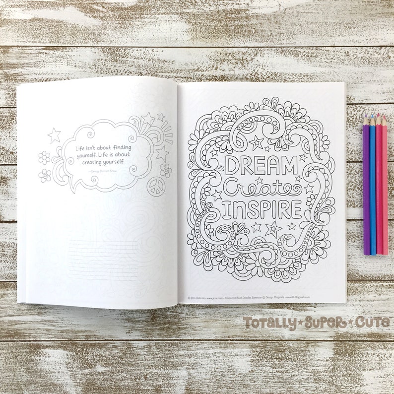 SUPERSTAR Coloring Book Notebook Doodles by Jess Volinski Etsy