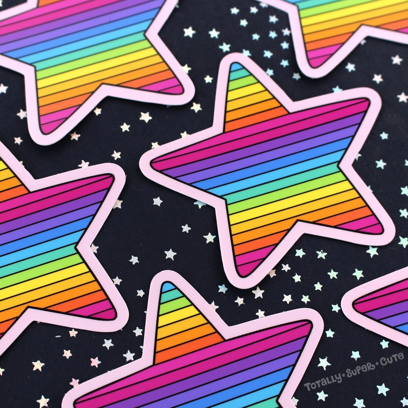RAINBOW STAR Vinyl Decal Sticker Laptop Decal Gift Pride Etsy