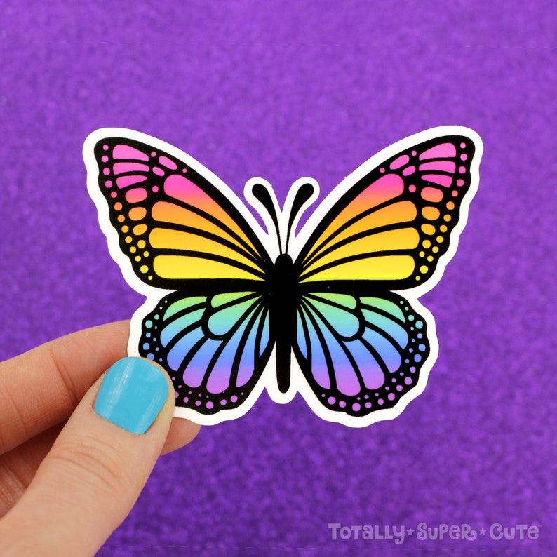 RAINBOW MONARCH Butterfly Vinyl Decal Sticker Nature Etsy