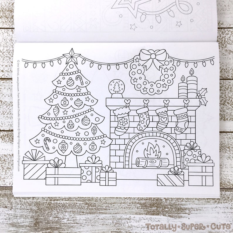 CHRISTMAS Coloring Book Notebook Doodles by Jess Volinski Coloring for Kids Children Tweens Adult Holiday Gift Stocking Stuffer image 8