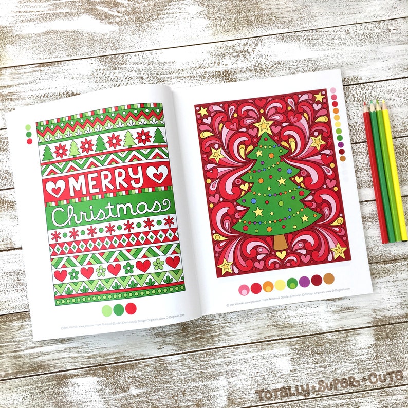 CHRISTMAS Coloring Book Notebook Doodles by Jess Volinski Coloring for Kids Children Tweens Adult Holiday Gift Stocking Stuffer image 2