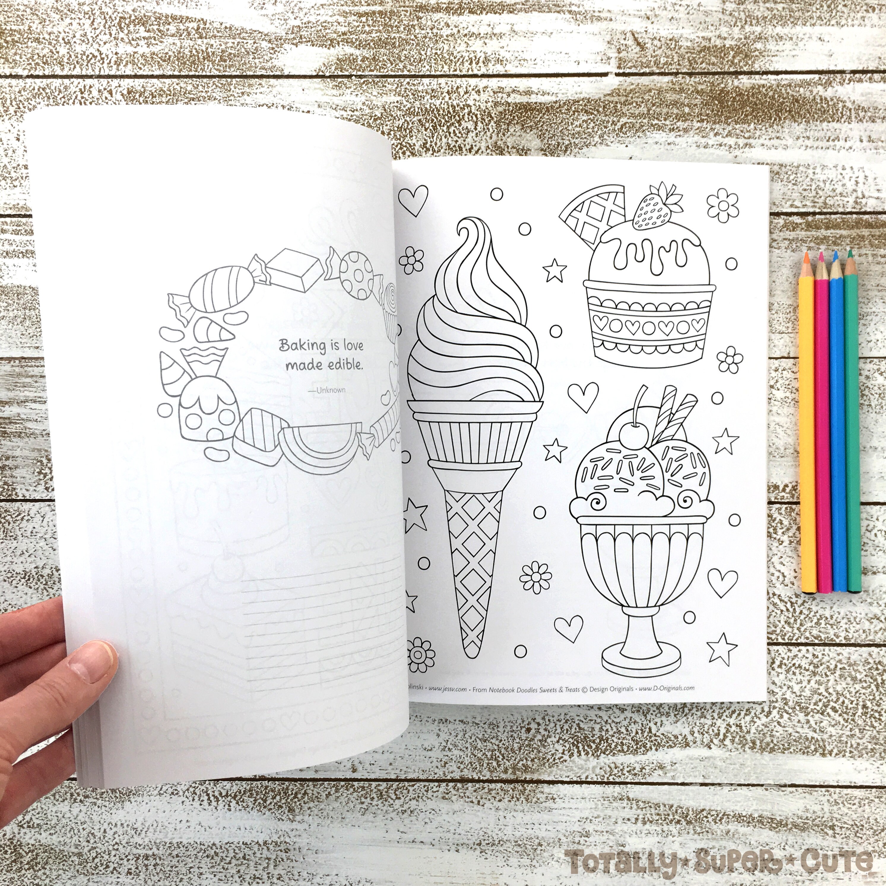 Teen Coloring Book For Girls - Sweets And Treats - Delicious