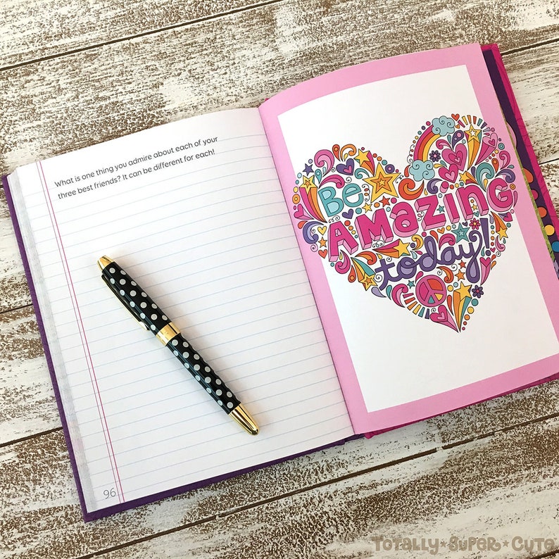 GUIDED WRITING JOURNAL, Notebook Doodles Go Girl Inspiring Writing Prompts & Coloring Pages, Perfect Gift for Creative Writers, Kids Tweens image 3