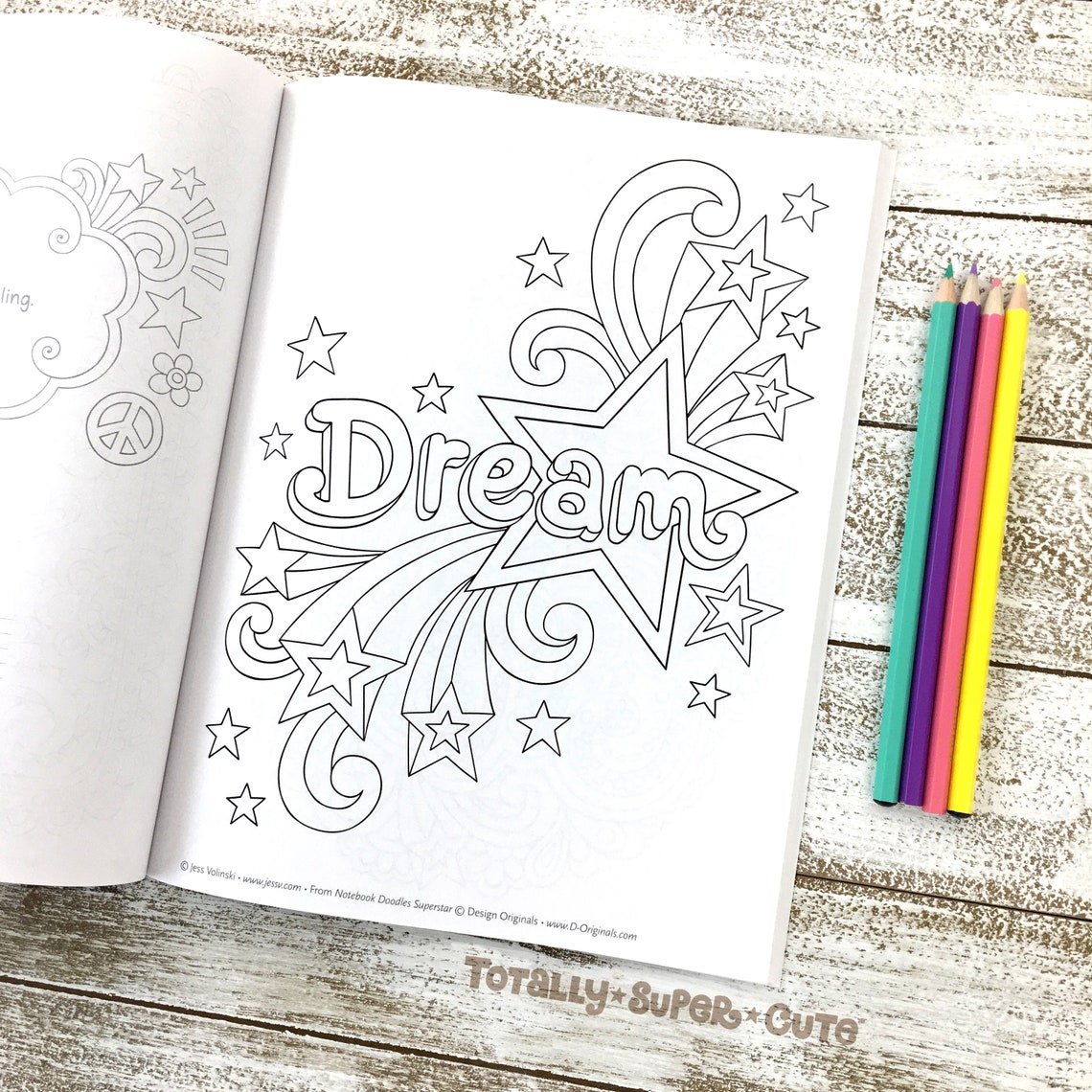 SUPERSTAR Coloring Book Notebook Doodles by Jess Volinski Etsy