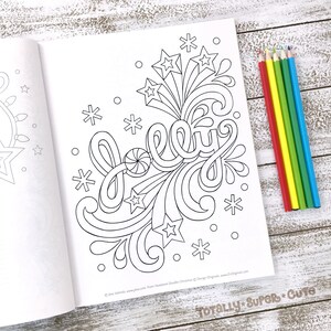 CHRISTMAS Coloring Book Notebook Doodles by Jess Volinski Coloring for Kids Children Tweens Adult Holiday Gift Stocking Stuffer image 4