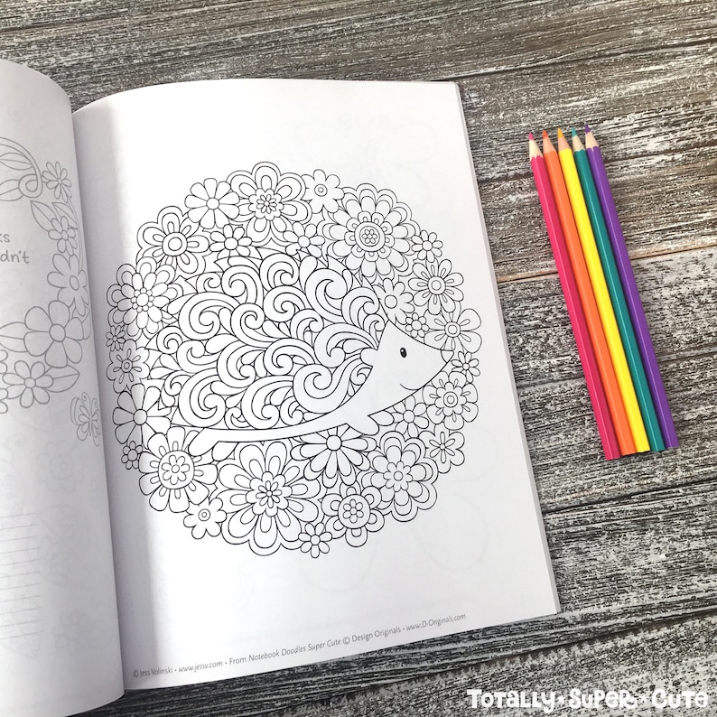 SUPER CUTE Coloring & Activity Book Notebook Doodles by Jess | Etsy