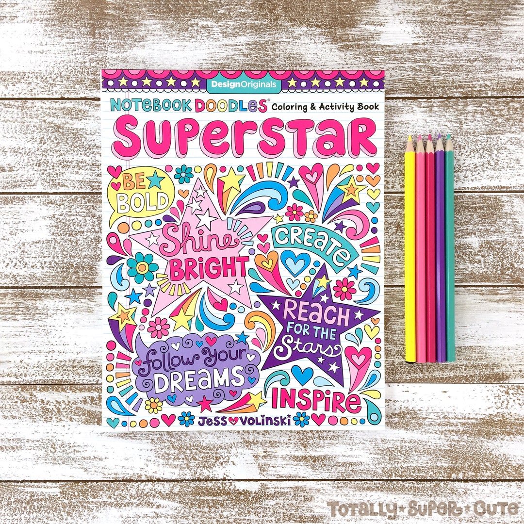 SUPERSTAR Coloring Book Notebook Doodles by Jess Volinski Coloring for