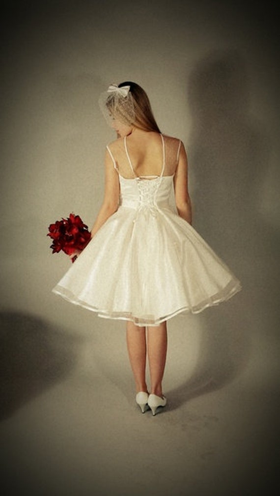 Wedding Dress 50s Knee Length Wedding Dress Etsy