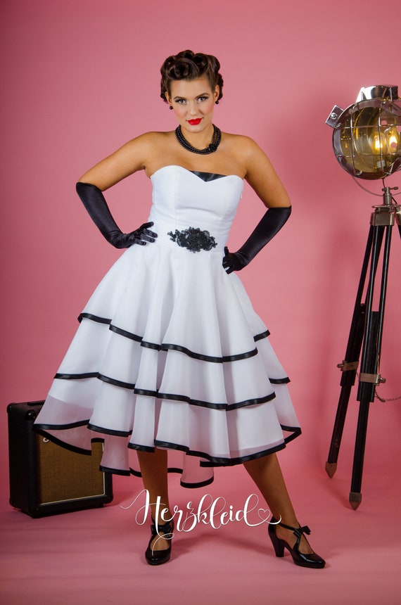 Rockabilly Wedding Dress Wedding Dress Black White 50s Etsy