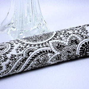 Paisley Draft Blocker, Draft Stopper, Black and White Door Snake, Room Insulator, Handmade in USA by WhiteCrossDesigns