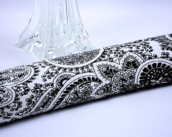 Paisley Draft Blocker, Draft Stopper, Black and White Door Snake, Room Insulator, Handmade in USA by WhiteCrossDesigns