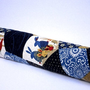 Door Draft Stopper, Unfilled Draft Blocker,  Asian Patchwork Window Breeze Blocker, Handmade by WhiteCrossDesigns in USA