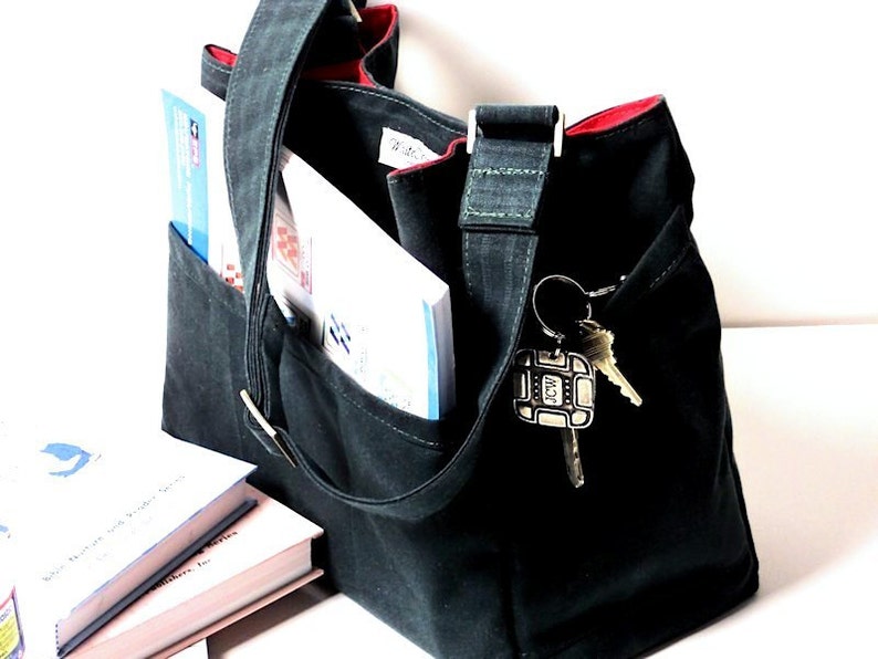 Waxed Canvas Crossbody Bag Canvas Bag Vegan Leather Etsy