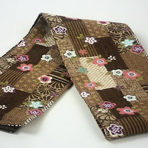 Draft Stopper in Brown Multi Patchwork Print,  Window Breeze Blocker, Unfilled Draft Guard, Energy Saver, by WhiteCrossDesigns in USA