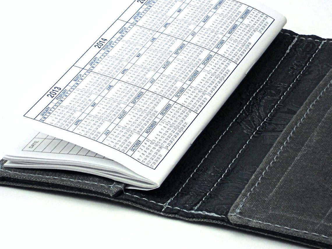 Classic Checkbook Cover, Handmade Grey Waxed Canvas Checkbook, Unisex ...