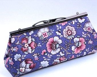 Clutch Purse, Periwinkle Blue Evening Bag, Gift, Handmade by WhiteCrossDesigns in USA