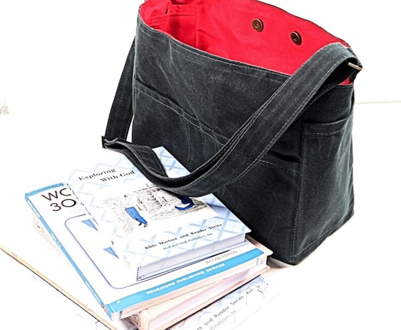 Waxed Canvas Crossbody Bag Canvas Bag Vegan Leather Etsy