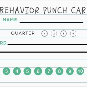 Behavior Punch Card