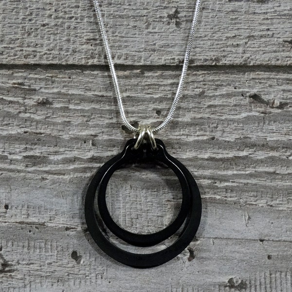 Black and Silver Pendant (Circlips)