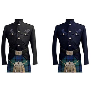 Jaqueta Kilt da Guarda de Honra Escocesa | Jaquetas e Botões Artesanais em Diferentes Cores
