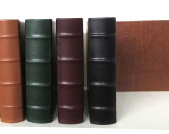 Album Leather Bound Dry Mount Heavy Stock Translucent Sleeves 8x6" Black