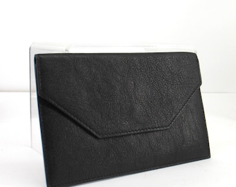 Leather Envelope 4"x7" with Snap Black