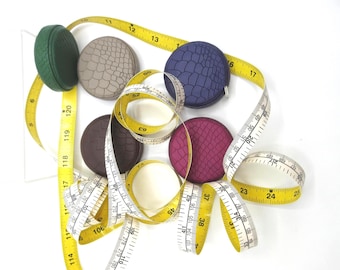 Tape Measure in Leather Case 120 inch Length 10 Feet WHITE