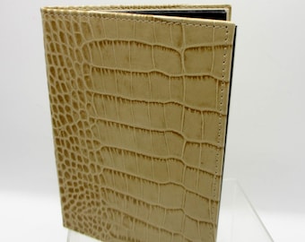 Leather Brag Book small Photo Album holds 20 4x6 Photos Gold
