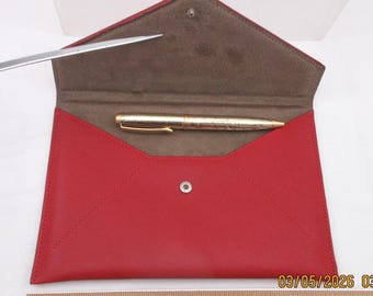 Leather Envelope 6x8" Graphic Image Red