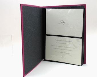 Photo Booklet Album Leather 7x9" holds 64 4x6 Prints PINK