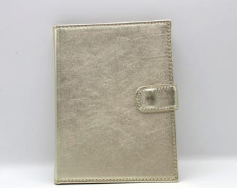 Leather small Photo Album Booklet Brag Book Gold