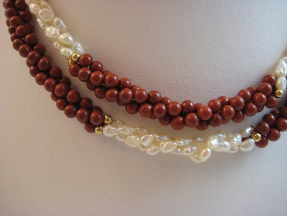 Lot of 11 Strands Jasper and Fresh Water Pearls w… - image 4