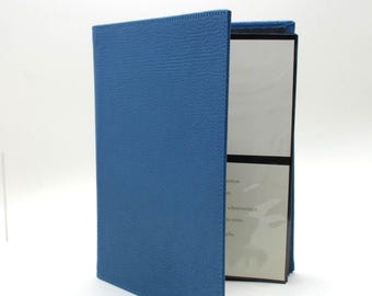 Photo Booklet Album Leather 7x9" holds 64 4x6 Prints BLUE