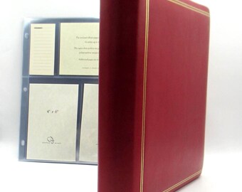 Photo Album Leather Cover Large 10x12 Ring Binder Clear Pockets